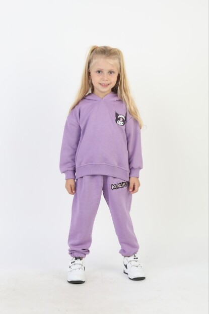 KIZ KUROMİ NAKIŞ DETAYLI KAPŞONLU TAKIM