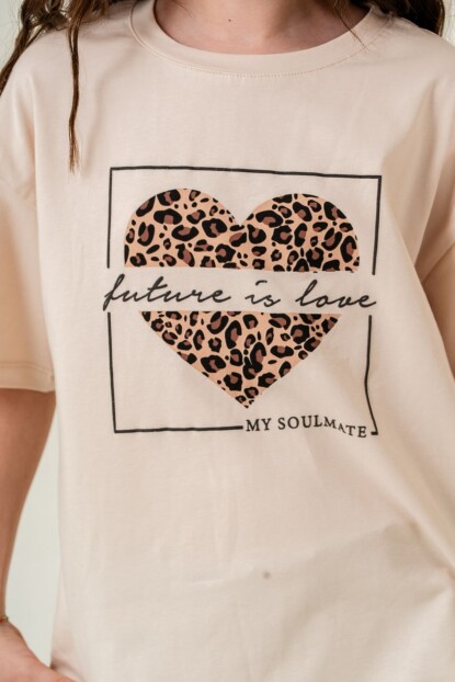 KIZ LEOPAR KALPLİ ŞORTLU TAKIM