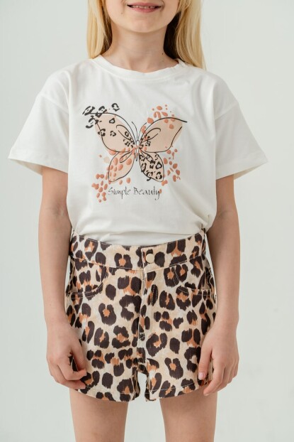 KIZ LEOPAR ŞORTLU TAKIM