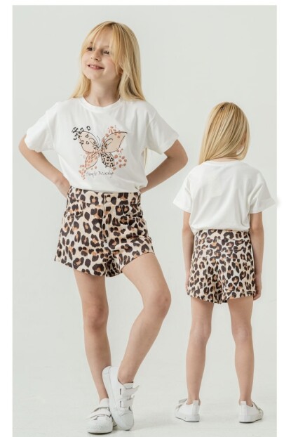 KIZ LEOPAR ŞORTLU TAKIM