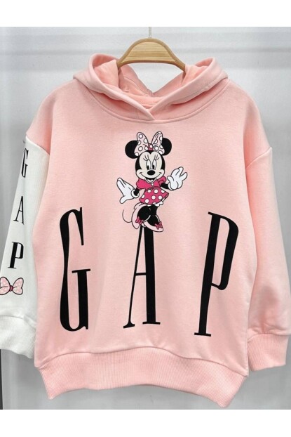KIZ MİCKEYLİ GAP YAZILI KAPŞONLU SWEATSHİRT