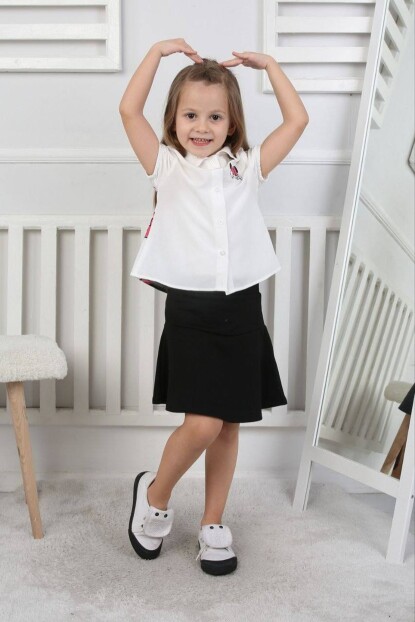 KIZ MİNNİ MOUSE DESENLİ GÖMLEK ETEKLİ TAKIM