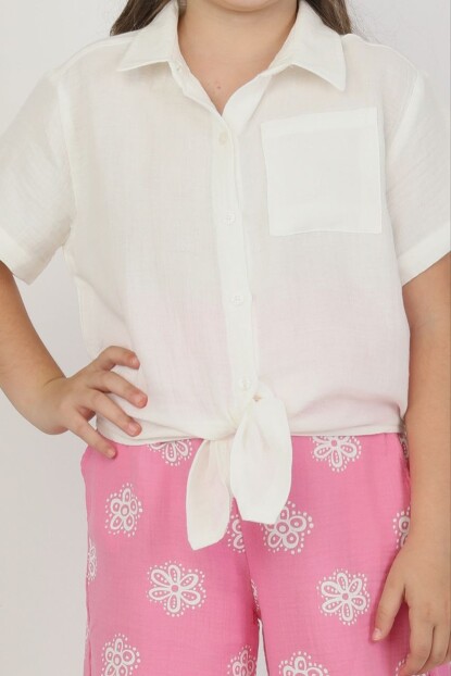 KIZ MÜSLİN GÖMLEK  PANTOLONLU TAKIM