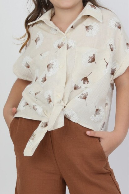 KIZ PARILTILI SİMLİ GÖMLEK MÜSLİN TAKIM