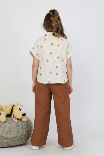 KIZ PARILTILI SİMLİ GÖMLEK MÜSLİN TAKIM