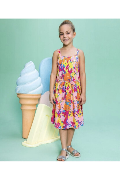 KIZ RENKLİ ELBİSE