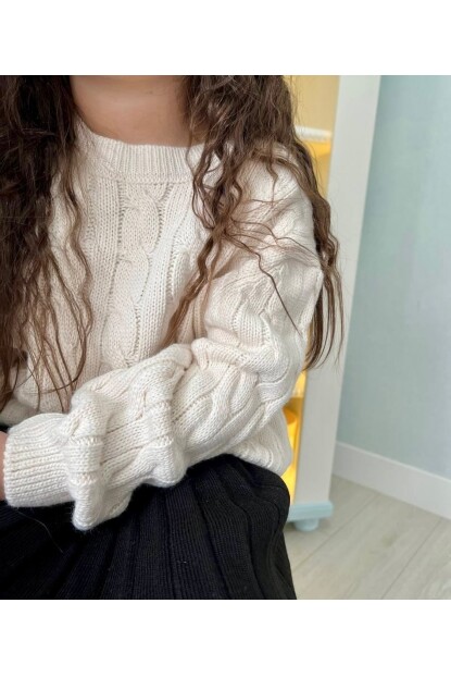 KIZ SELANİK ÖRGÜLÜ TRİKO KAZAK