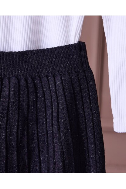 KIZ SİMLİ PİLELİ ETEK