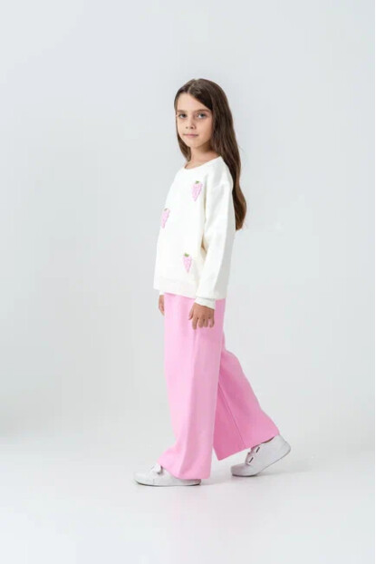 KIZ ÜZÜM İŞLEMELİ TRİKO TAKIM