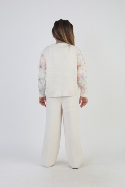 KIZ ZAMBAK İŞLEMELİ TRİKO HIRKALI TAKIM