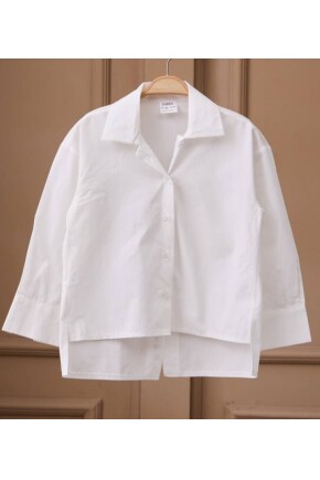 ARKA YIRTMAÇ DETAYLI POPLİN GÖMLEK