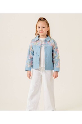 ÇİÇEK GARNİLİ CEKET TSHİRT TAKIM