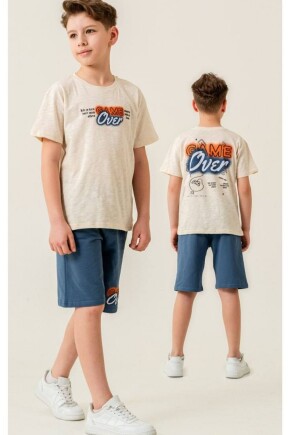 ERKEK ARKASI BASKILI ŞORTLU TAKIM