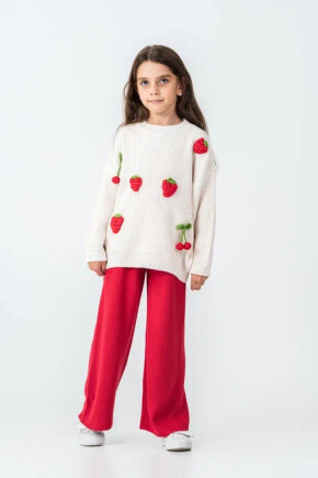 KIZ ÇİLEKLİ KİRAZLI  TRİKO TAKIM