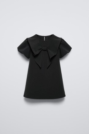 KIZ FİYONK DETAYLI DOKUMA ELBİSE