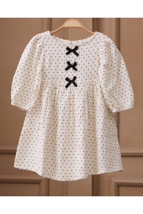 KIZ FİYONK DETAYLI MÜSLİN ELBİSE