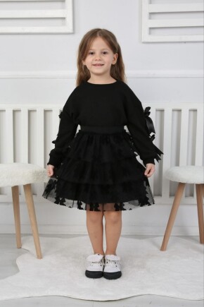 KIZ FİYONK DETAYLI TÜL ETEKLİ TAKIM