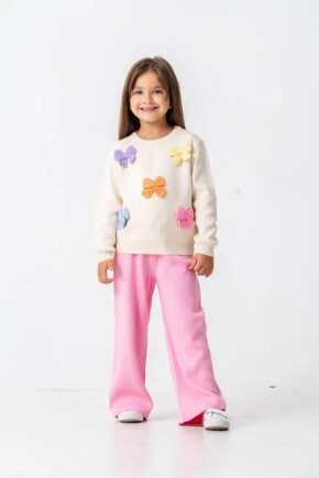 KIZ KELEBEK DETAYLI TRİKO TAKIM