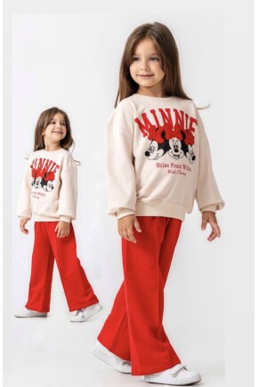 KIZ MİNNİE MOUSE DESENLİ EŞOFMAN TAKIMI