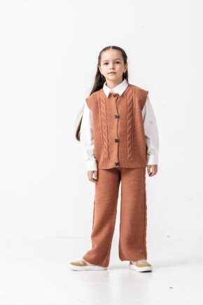 KIZ ÖRME 2Lİ YELEKLİ TRİKO TAKIM