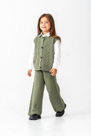 KIZ ÖRME 2Lİ YELEKLİ TRİKO TAKIM