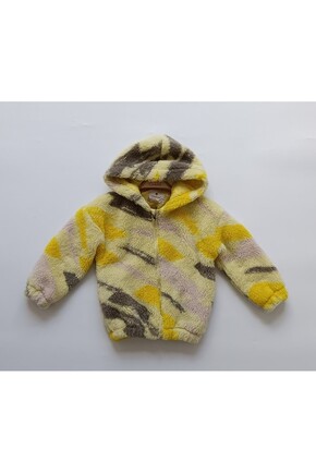 KIZ RENKLİ KAPŞONLU  PELUŞ MONT
