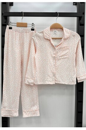 KIZ YUVARLAK DESENLİ PİJAMA TAKIMI